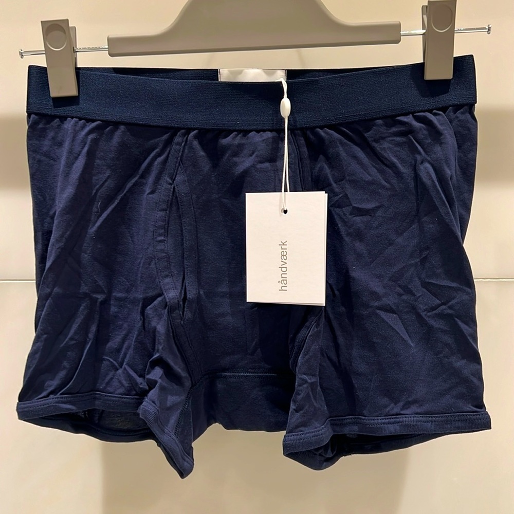 Handvaerk Men’s Low Waist Trunk. Dark Navy. Size Small